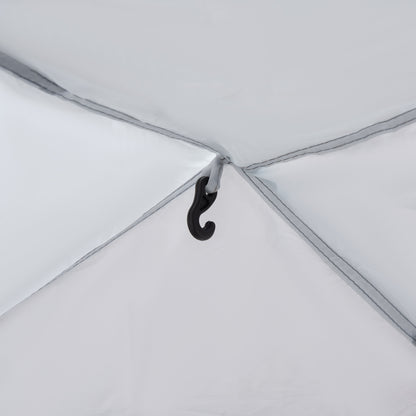Outsunny Dome Tent for 6-8 Person, Camping Tent with 4 Zipped Mesh Doors, Removable Polyester Cloth, Lamp Hook, Portable Carry Bag, White and Blue