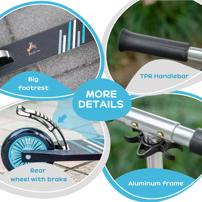 Scooter for Kids Toddler One-Click Foldable Kick Scooter with Adjustable Height Brake for Boys and Girls 3-8 Years Aluminium Black