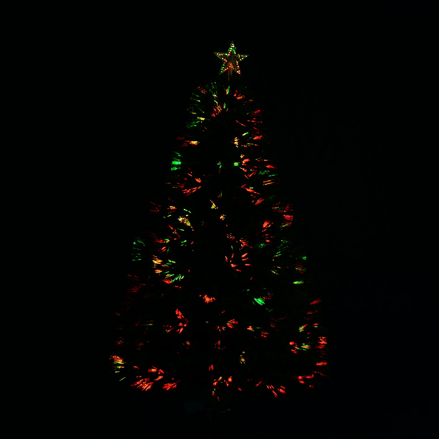 Prelit Christmas Tree Artificial Tree, Metal Base, Pre-Lit, 1.2m