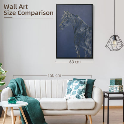 Canvas Wall Art Gold Textured Horse, Wall Pictures for Living Room Bedroom Decor, 93 x 63 cm