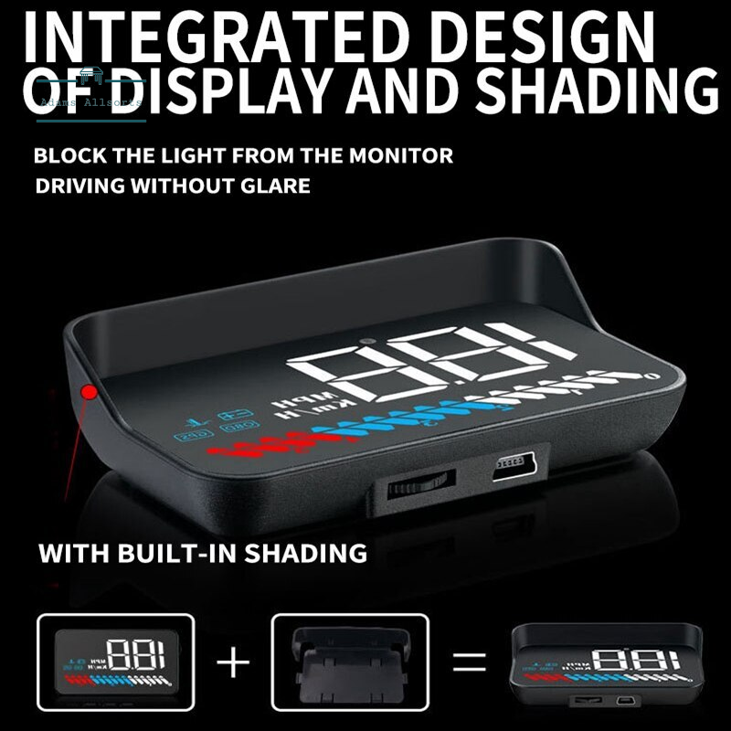 Combination Car HUD Head up Display Car OBD Universal Speedometer Water Temperature High Definition Suspension Projector