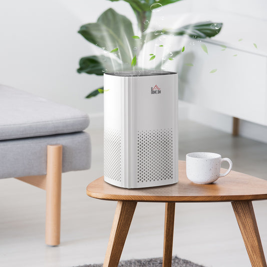 Air Purifier for Bedroom with 3-Stage Carbon HEPA Filtration System, Air Monitor, Timer, Ioniser, Cleaner with 4 Speeds, Remove Smoke Odors