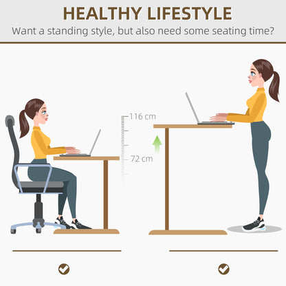 Vinsetto Electric Standing Desk, 140 x 70cm Height Adjustable Sit Stand Desk with 4 Memory Smart Panel, Stand Up Desk for Home Office, White