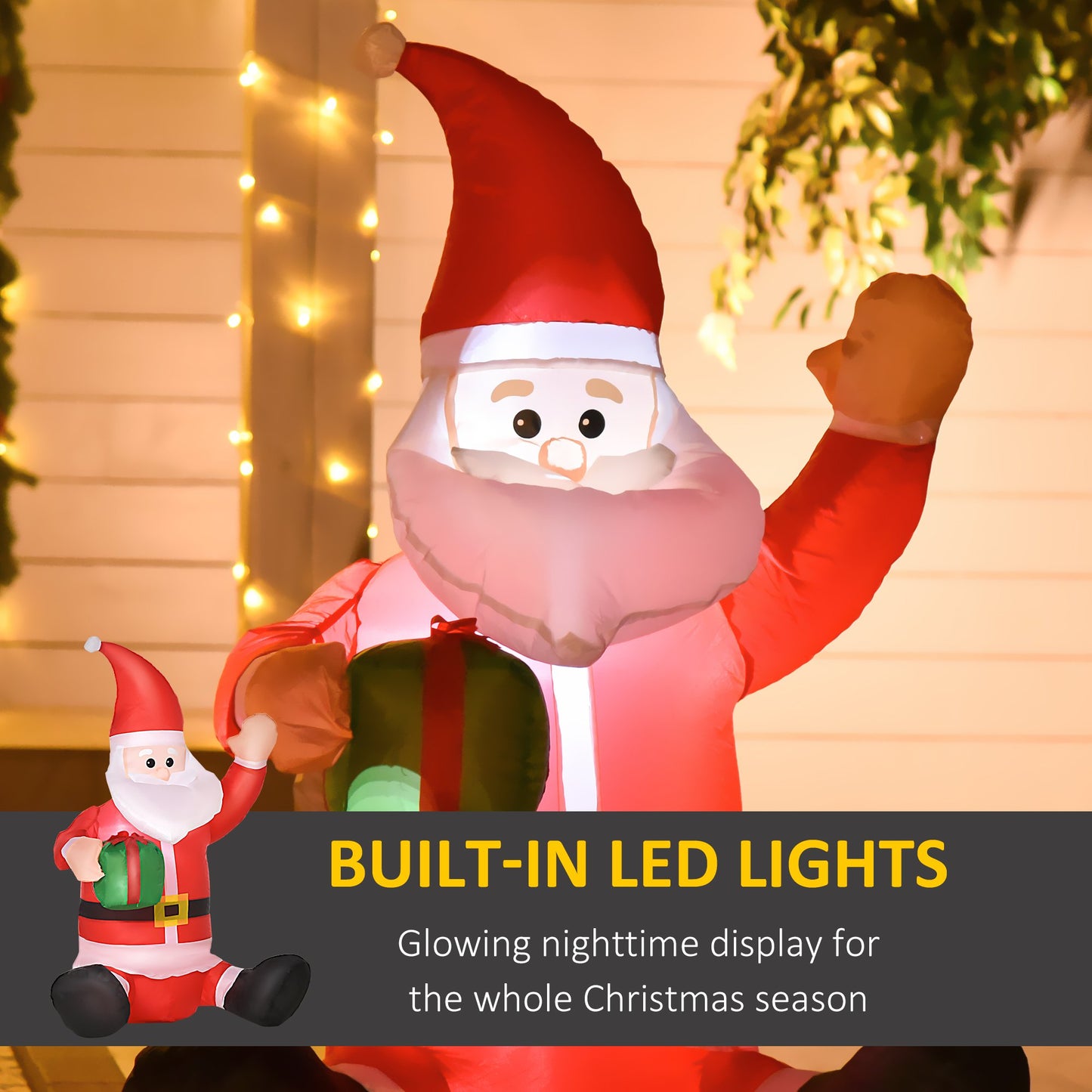 Christmas Inflatable Santa Claus Outdoor Home Seasonal Holiday Decoration With LED Light