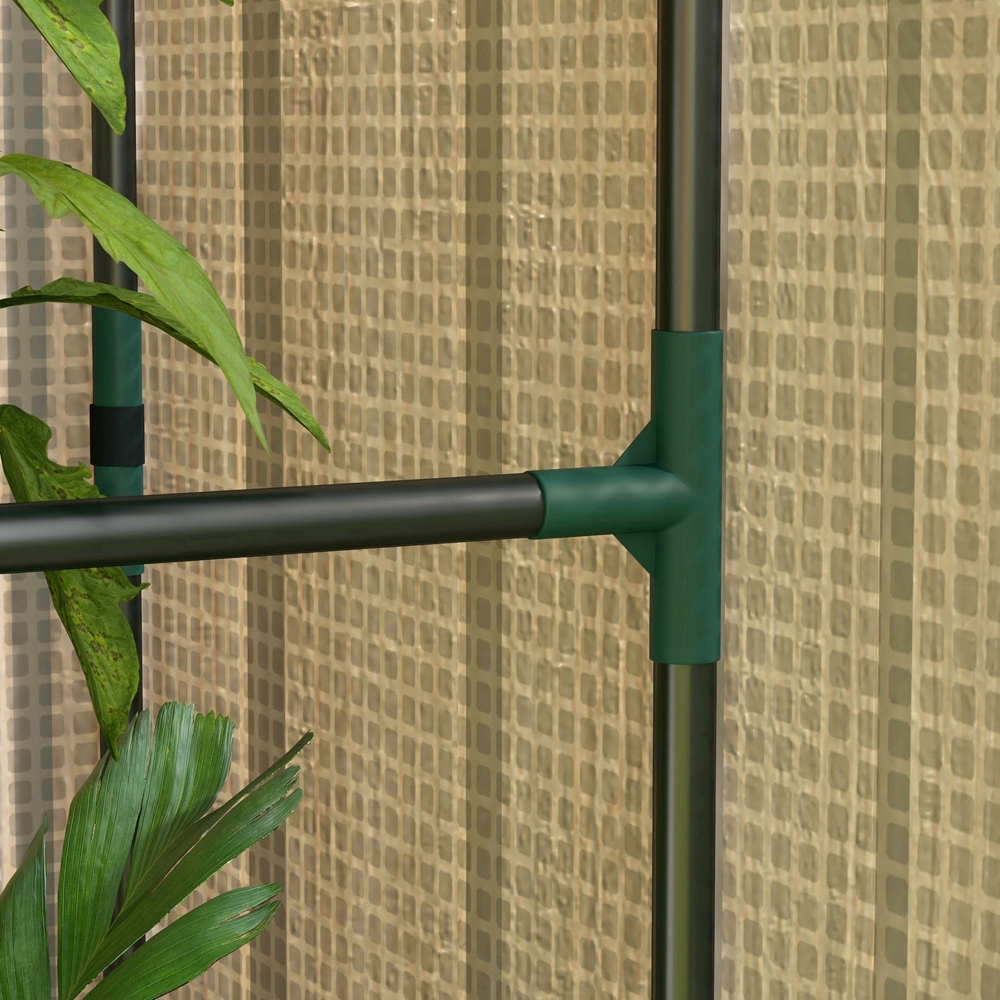 Mini Greenhouse W/ 4 Wire Shelves Portable Garden Grow House Tomato Greenhouse For Plants With Roll Up Door And Vents, 100 x 80 x 150cm, White