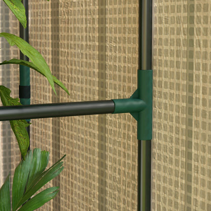 Mini Greenhouse W/ 4 Wire Shelves Portable Garden Grow House Tomato Greenhouse For Plants With Roll Up Door And Vents, 100 x 80 x 150cm, White