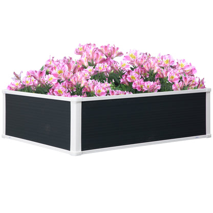 Outsunny Garden Raised Bed Planter Grow Containers for Outdoor Patio Plant Flower Vegetable Pot PP 100 x 80 x 30 cm