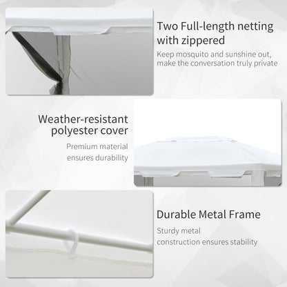 Outsunny 4x3 m Waterproof Gazebo W/Mesh Sides-White/Black