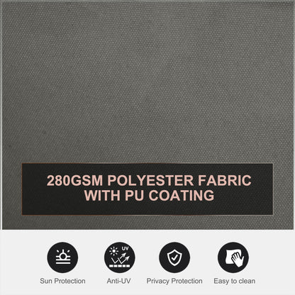 Patio Retractable Double Side Awning Folding Privacy Screen Fence Privacy Wall Corner Divider Sun Shade Wind Screen Indoor Room Divider-Grey