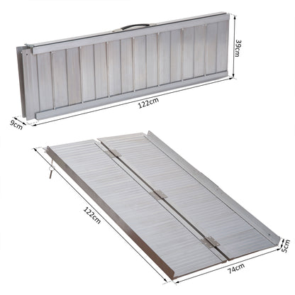 Folding Aluminium Anti-Corrosive Alloy Frame Skid Proof Assist Ramp With Handle 40"