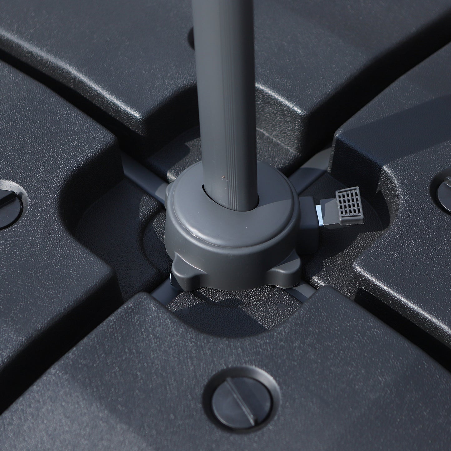 Outsunny 4 Pieces Portable Sand or Water Fillable Parasol Base Cross Stand Weights Square Holder Cantilever Garden (Pole&Cross Stand NOT INCLUDED)