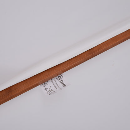 Outsunny 2.7m Patio Umbrella Double Tier Garden Parasol Umbrella Outdoor Sun Umbrella Sunshade Bamboo Parasol Cream White