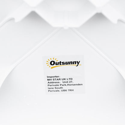 Outsunny Garden Side Table Outdoor Square Coffee End Table for Drink Snack, White