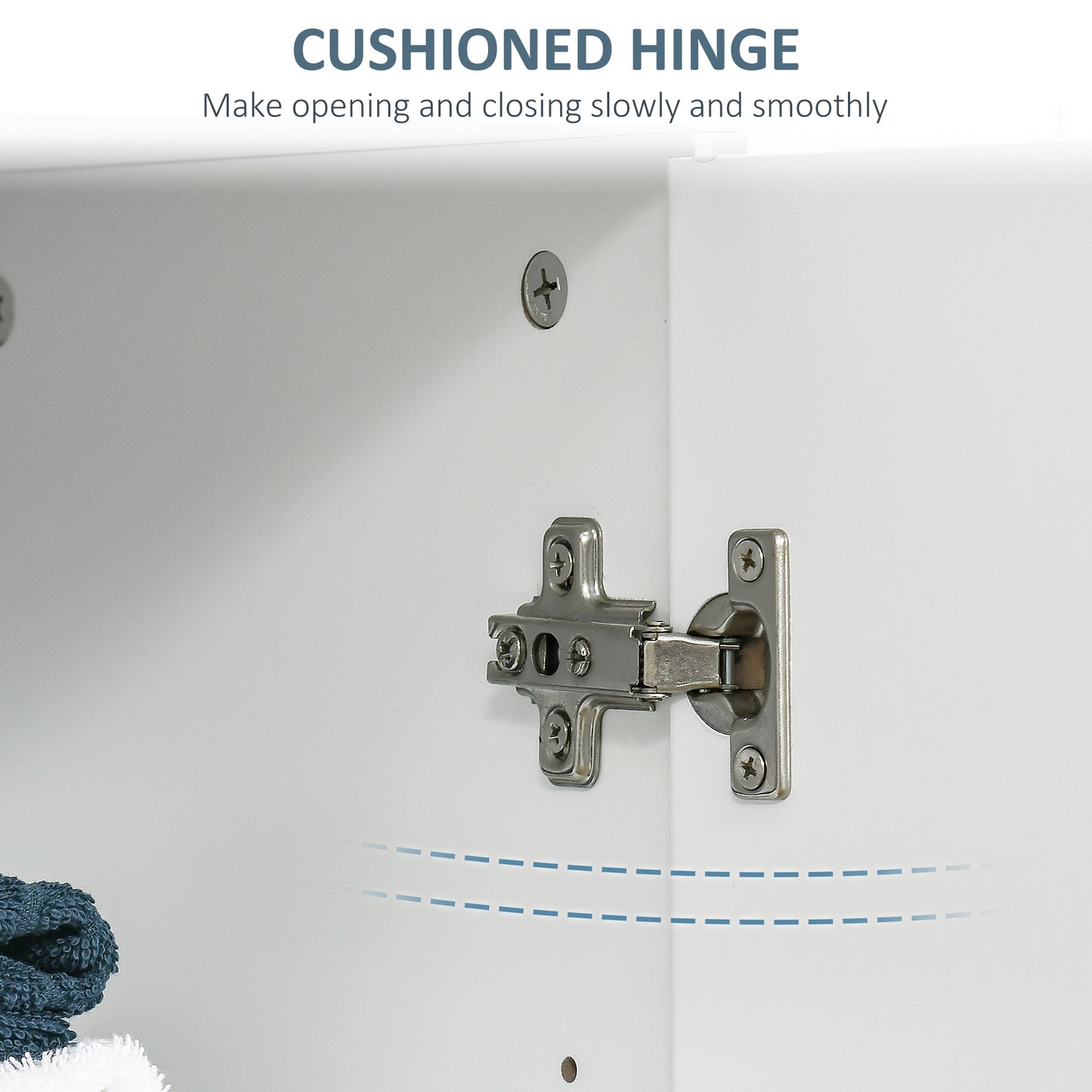 Kleankin Modern Bathroom Floor Cabinet, Free Standing Linen Cabinet, Storage Cupboard with 3 Tier Shelves, White