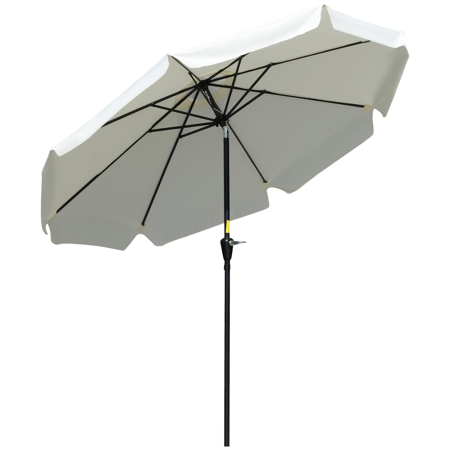 Outsunny 2.66m Patio Umbrella Garden Parasol Outdoor Sun Shade Table Umbrella with Ruffles, 8 Sturdy Ribs