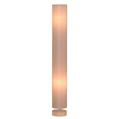 47-Inch Modern Wooden Floor Lamp for Bedroom, Study or Living Space with Fabric Linen Shade (Beige)  120 CM