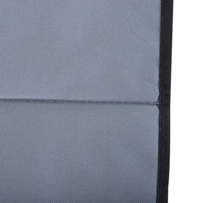 Outsunny Set of 2 Foldable Garden Beach Chair Mat Lightweight Outdoor Sun Lounger Seats Adjustable Back Metal Frame PE Fabric Head Pillow, Grey