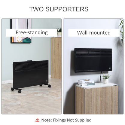 Convector Radiator Heater Freestanding or Wall-mounted Portable Electric Heating with 2 Heat Settings, Adjustable Thermostat and Safety Cut-Off
