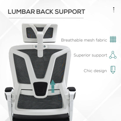 Reclining Office Chair | 3 Position 100–130° Recline | Adjustable Headrest | Lumbar Support | Retractable Footrest | Linen-Look Padded | 44-52cm Seat Height | 120kg | Black