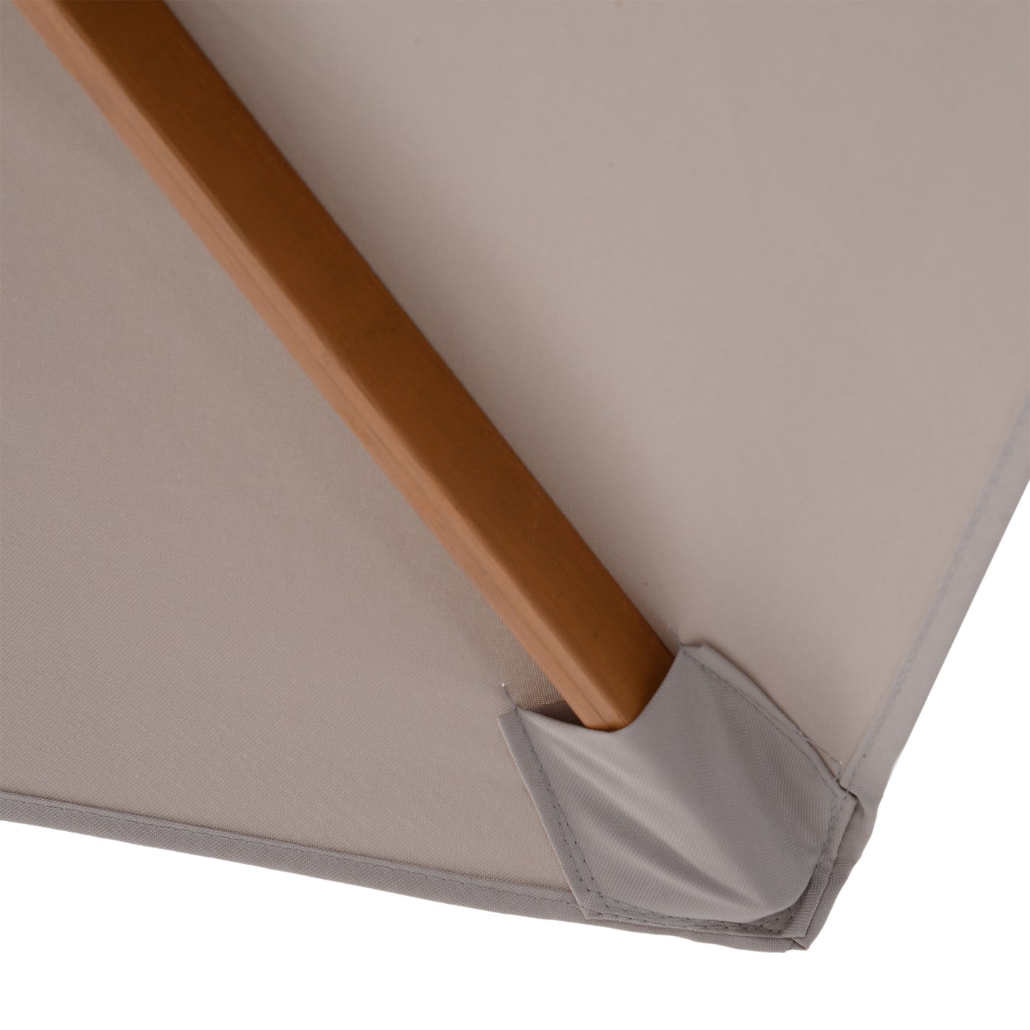 Outsunny 2.5m Wood Garden Parasol Sun Shade Patio Outdoor Wooden Umbrella Canopy Grey