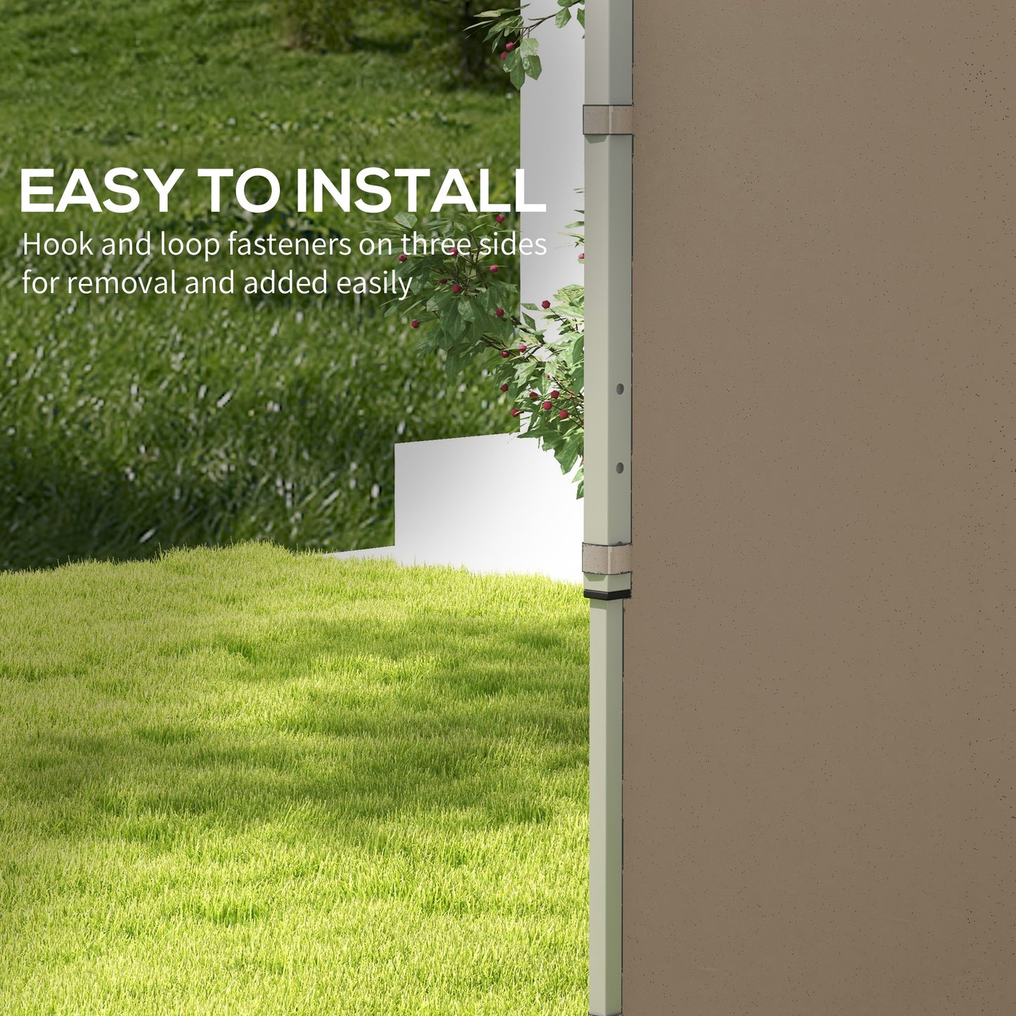 Outsunny Gazebo Side Panels, 2 Pack Sides Replacement, for 3x3(m) or 3x6m Pop Up Gazebo, with Zipped Doors, Beige