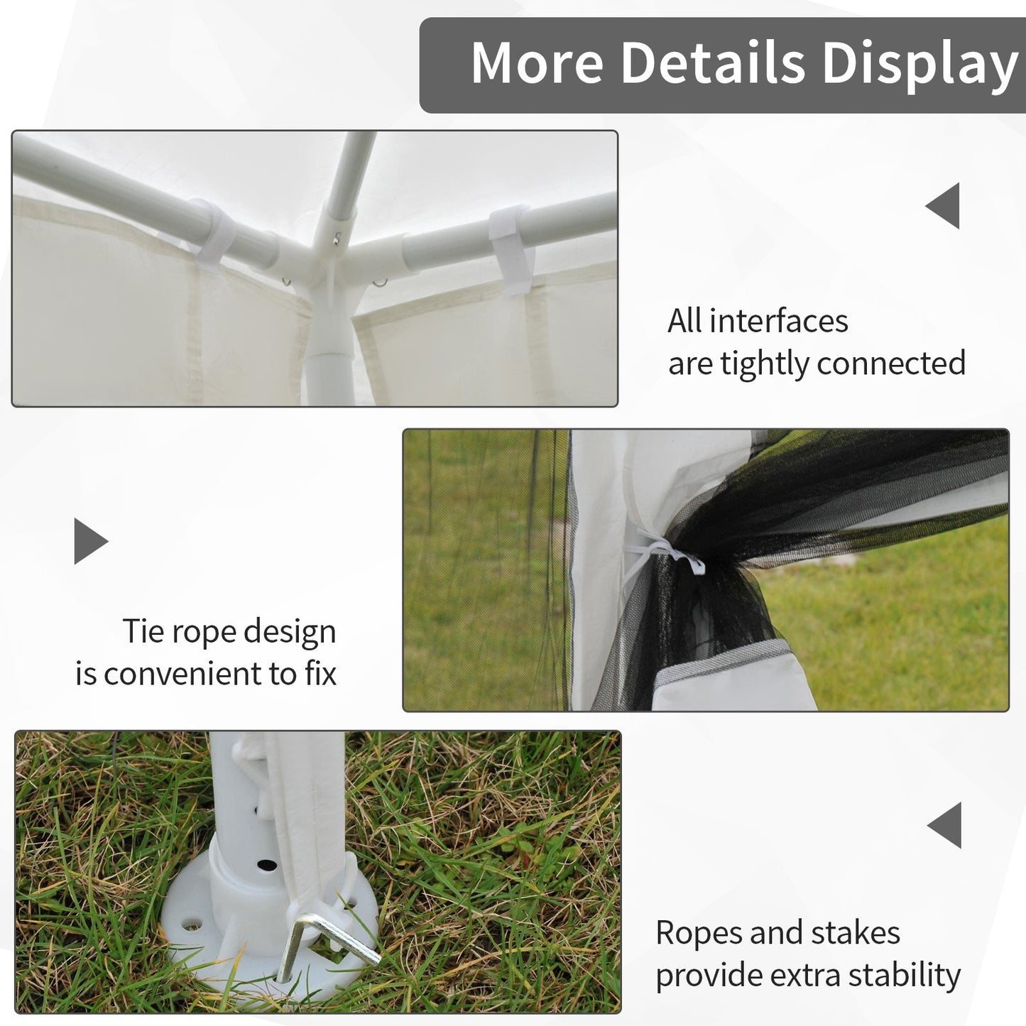 Outsunny 4x3 m Waterproof Gazebo W/Mesh Sides-White/Black