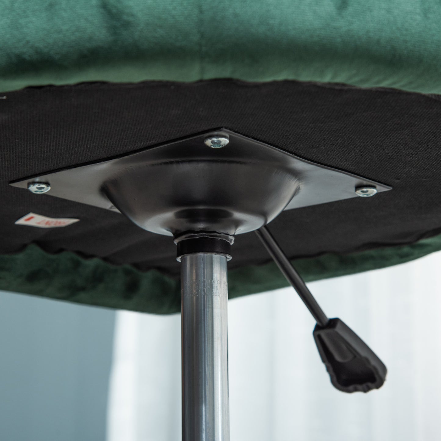 Retro Style Swivel Bar Stool Fabric Dining Chair Dressing Stool with Tub Seat, Back, Adjustable Height, Green