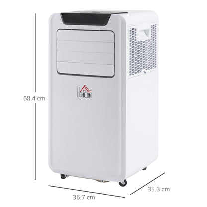 Mobile Portable Air Conditioner Cooling Dehumidifying Ventilating Ac Unit w/ Remote Controller, LED Display, Timer, White 10000 BTU