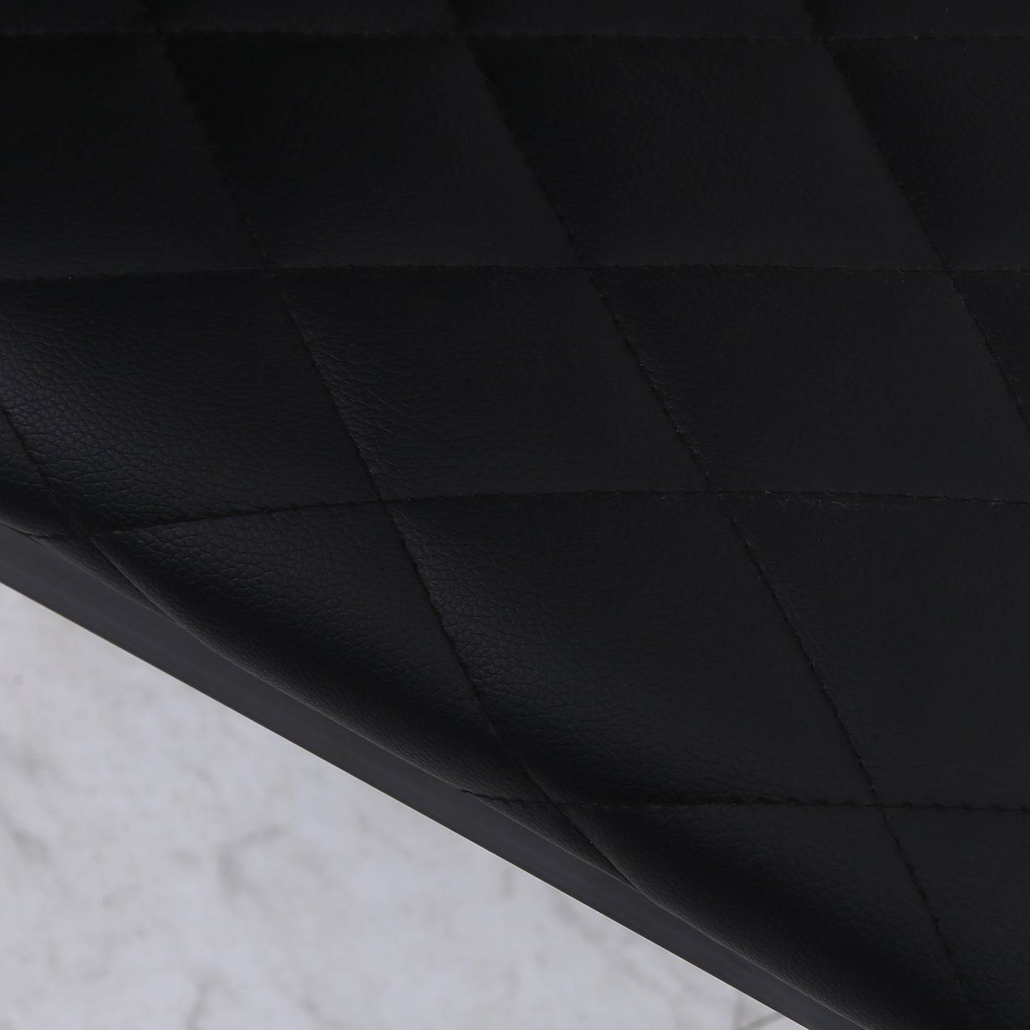 Modern Dining Chairs Upholstered Faux Leather Accent Chairs with Metal Legs for Kitchen, Set of 4, Black