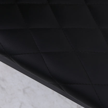 Modern Dining Chairs Upholstered Faux Leather Accent Chairs with Metal Legs for Kitchen, Set of 4, Black