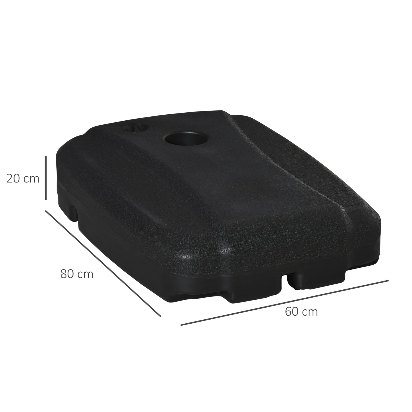 Outsunny 7.5kg Square Parasol Base Portable Umbrella Stand Weights for Cantilever Banana Parasol with Wheels, Water and Sand Filled, Up to 100kg