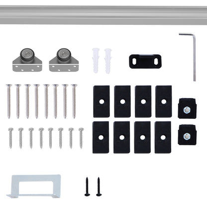 Modern Sliding Barn Door Closet Hardware Track Kit Track System Unit for Single Wooden Door 6FT /1860mm by HOMCOM