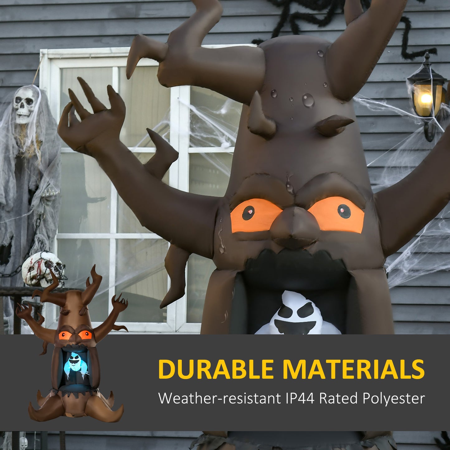 Inflatable Halloween Floating Ghost Tree with LED Light Outdoor Decoration 8FT 2.4m