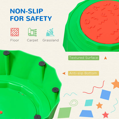 Outsunny 8pcs Kids Balance Beam, Balance Bridge with Non-slip Surface & Bottom, Stackable Stepping Stones for toddler, Strength Coordination Training