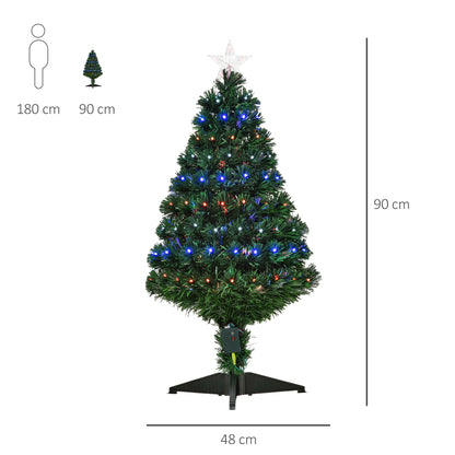 3ft 90cm Fibre Optic Xmas Tree Artificial Christmas Tree