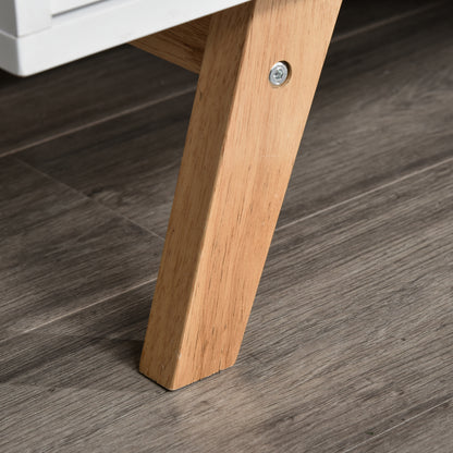 Particle Board 4-Compartment Media Tv Unit StandWhite