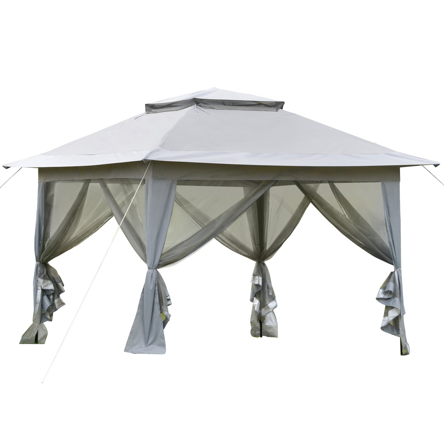 Outsunny Foldable Pop-up Party Tent Instant Canopy Sun Shade Gazebo Shelter Steel Frame Oxford w/ Roller Bag, 3.6 x 3.6 x 2.9(m)