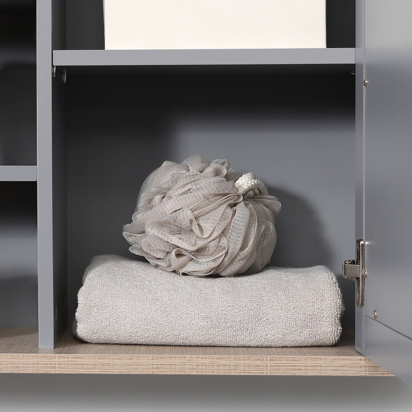 Kleankin Bathroom Wall Mirror Cabinet, Cupboard with Door, Storage Cabinet with Adjustable Shelf for Corridors Living Rooms, Grey