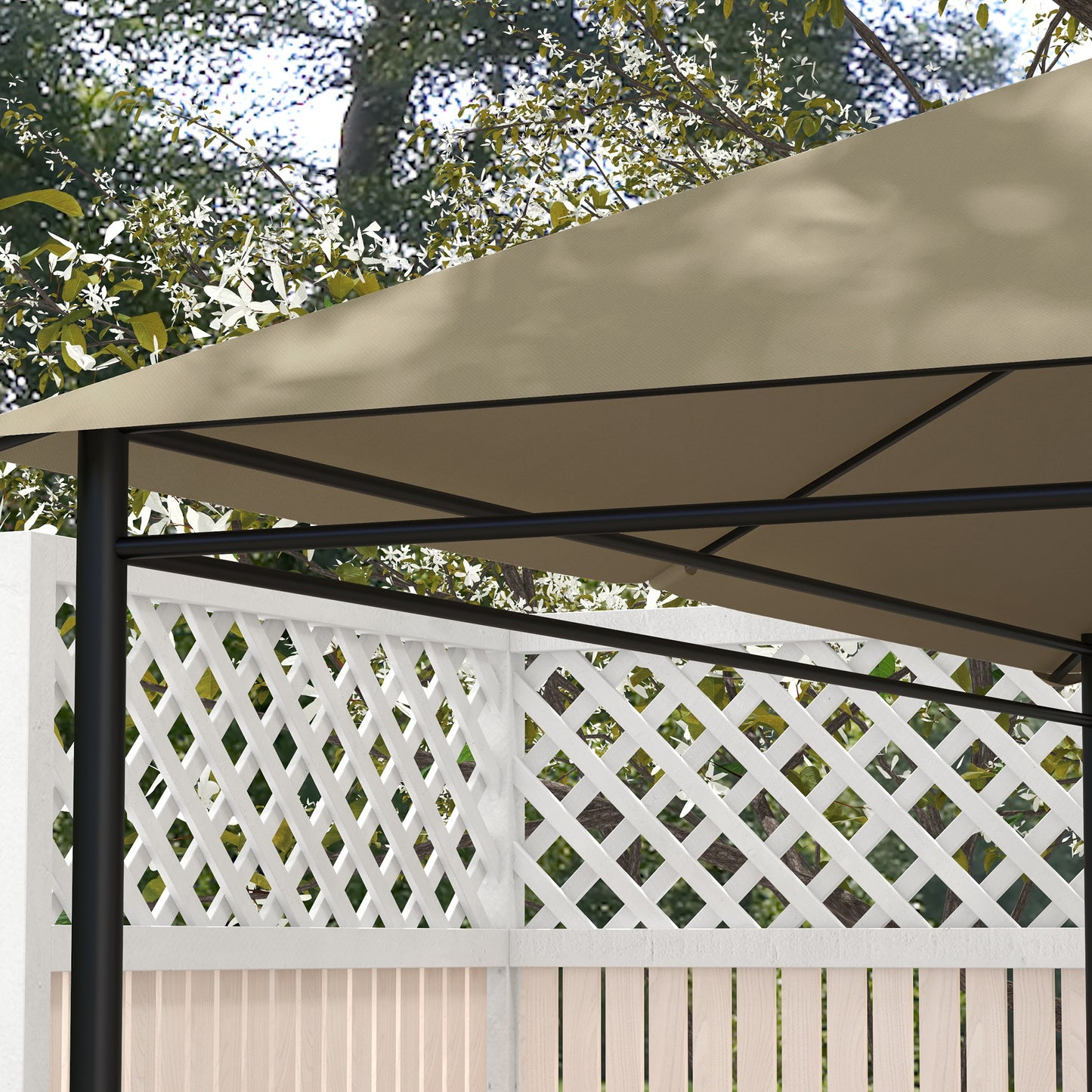 Outsunny 3 x 4m Gazebo Canopy Replacement Cover, Gazebo Roof Replacement (TOP COVER ONLY), Khaki