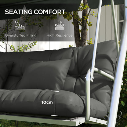 Outsunny 4-Piece Back and Seat Cushion Replacement with 2 Pillows, Patio Chair Cushions Set with Ties, Light Grey