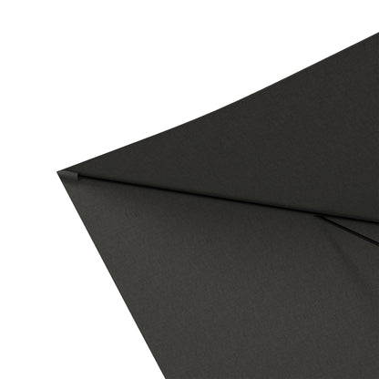 2 x 3(m) Garden Parasol Umbrella, Rectangular Outdoor Market Umbrella Sun Shade With Crank & Push Button Tilt, 6 Ribs - Dark Grey