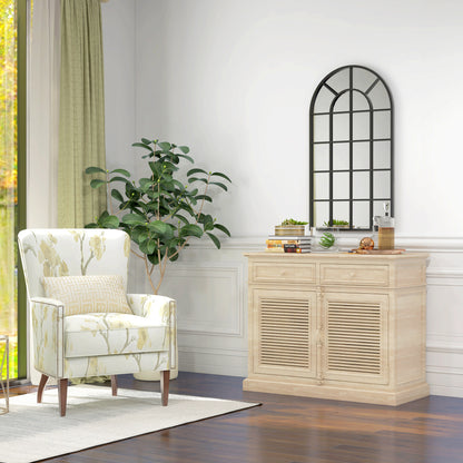 Arched Decorative Wall Mirror for Bedroom Living Room, Modern Window Bathroom Mirror for Home Decor 110 x 62 cm