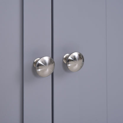 Kleankin Bathroom Storage Cabinet Free-Standing Bathroom Cabinet Unit w/ 2 Drawers Cupboard Adjustable Shelf Metal Handles 75x60cm - Grey and White