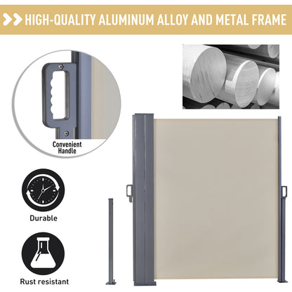 Outsunny Steel Frame Retractable Double Side Awning Beige